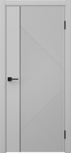 Межкомнатная дверь Соло 4 эмаль RAL 7047, черный молдинг