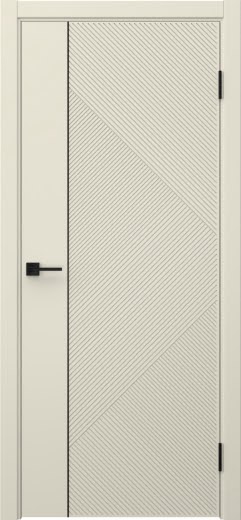 Межкомнатная дверь Соло 4 эмаль RAL 9001, черный молдинг