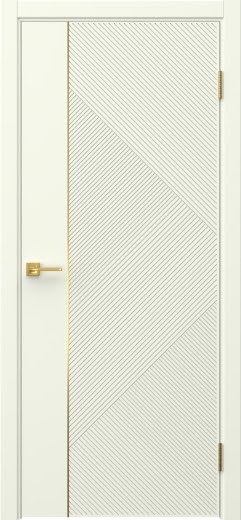 Межкомнатная дверь Соло 4 эмаль RAL 9010, золотой молдинг