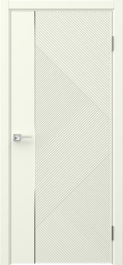 Межкомнатная дверь Соло 4 эмаль RAL 9010, молдинг серебро