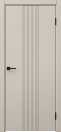 Межкомнатная дверь Соло 5 эмаль мокко, черный молдинг