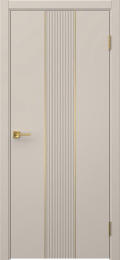Межкомнатная дверь Соло 5 эмаль мокко, золотой молдинг