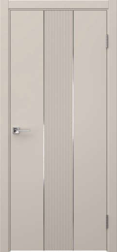 Межкомнатная дверь Соло 5 эмаль мокко, молдинг серебро