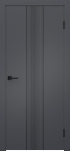 Межкомнатная дверь Соло 5 эмаль графит, черный молдинг