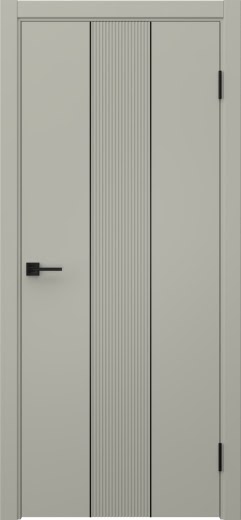 Межкомнатная дверь Соло 5 эмаль RAL 7044, черный молдинг