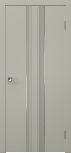 Межкомнатная дверь Соло 5 эмаль RAL 7044, молдинг серебро