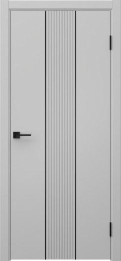 Межкомнатная дверь Соло 5 эмаль RAL 7047, черный молдинг