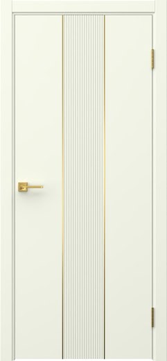 Межкомнатная дверь Соло 5 эмаль RAL 9010, золотой молдинг