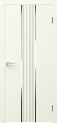 Межкомнатная дверь Соло 5 эмаль RAL 9010, молдинг серебро