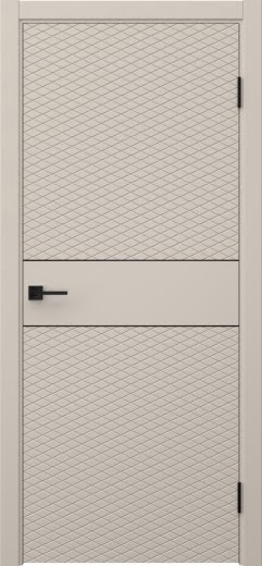 Межкомнатная дверь Соло 6 эмаль мокко, черный молдинг