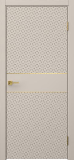 Межкомнатная дверь Соло 6 эмаль мокко, золотой молдинг