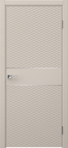 Межкомнатная дверь Соло 6 эмаль мокко, молдинг серебро