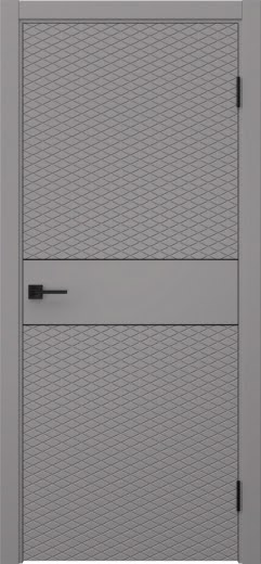 Межкомнатная дверь Соло 6 эмаль RAL 7036, черный молдинг