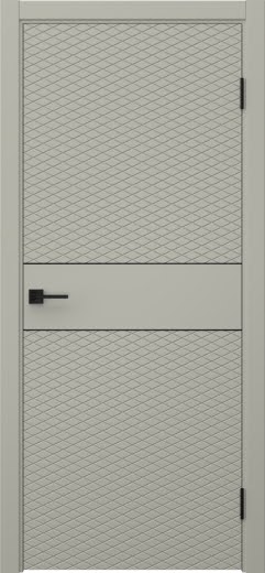 Межкомнатная дверь Соло 6 эмаль RAL 7044, черный молдинг