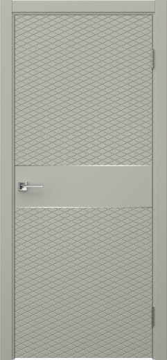 Межкомнатная дверь Соло 6 эмаль RAL 7044, молдинг серебро