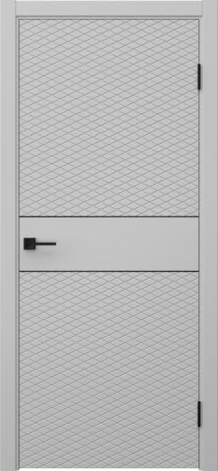 Межкомнатная дверь Соло 6 эмаль RAL 7047, черный молдинг