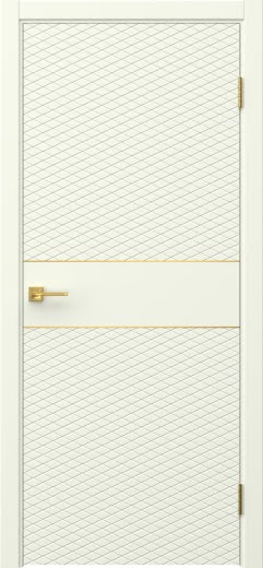 Межкомнатная дверь Соло 6 эмаль RAL 9010, золотой молдинг