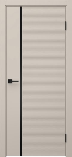 Межкомнатная дверь Соло 8 эмаль мокко, черный молдинг