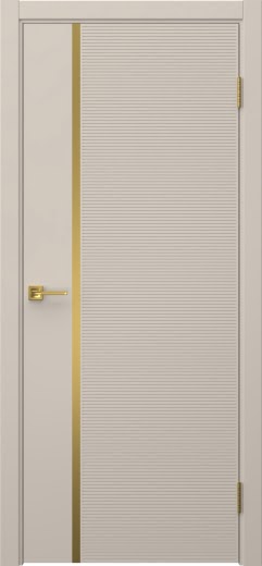 Межкомнатная дверь Соло 8 эмаль мокко, золотой молдинг