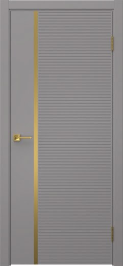 Межкомнатная дверь Соло 8 эмаль RAL 7036, золотой молдинг