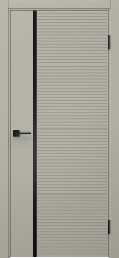Межкомнатная дверь Соло 8 эмаль RAL 7044, черный молдинг