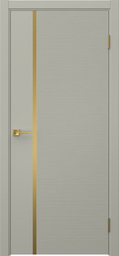 Межкомнатная дверь Соло 8 эмаль RAL 7044, золотой молдинг