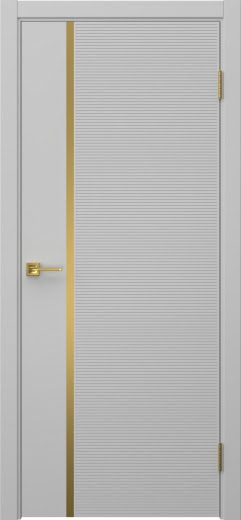 Межкомнатная дверь Соло 8 эмаль RAL 7047, золотой молдинг