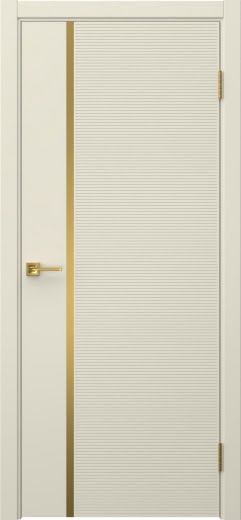 Межкомнатная дверь Соло 8 эмаль RAL 9001, золотой молдинг
