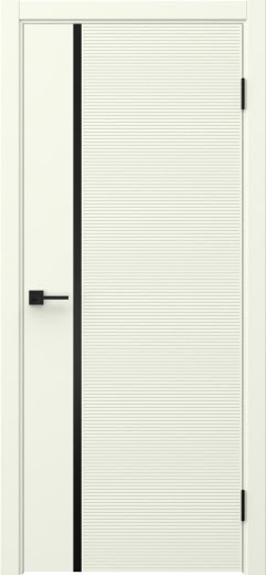 Межкомнатная дверь Соло 8 эмаль RAL 9010, черный молдинг