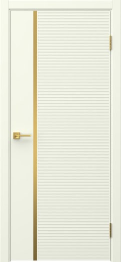 Межкомнатная дверь Соло 8 эмаль RAL 9010, золотой молдинг