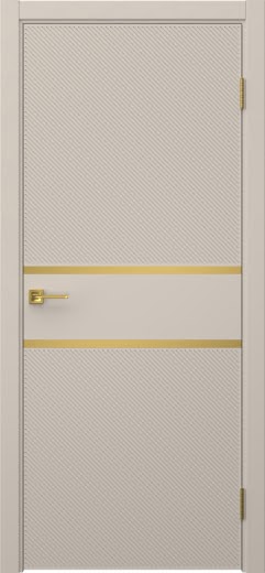 Межкомнатная дверь Соло 9 эмаль мокко, золотой молдинг