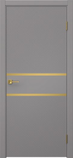Межкомнатная дверь Соло 9 эмаль RAL 7036, золотой молдинг