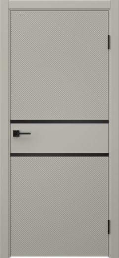 Межкомнатная дверь Соло 9 эмаль RAL 7044, черный молдинг