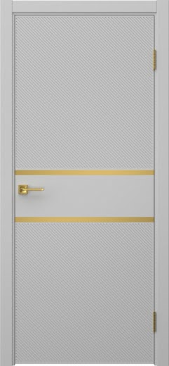Межкомнатная дверь Соло 9 эмаль RAL 7047, золотой молдинг