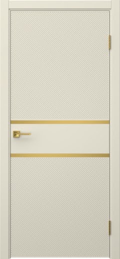 Межкомнатная дверь Соло 9 эмаль RAL 9001, золотой молдинг