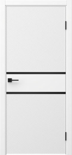 Межкомнатная дверь Соло 9 эмаль белая, черный молдинг