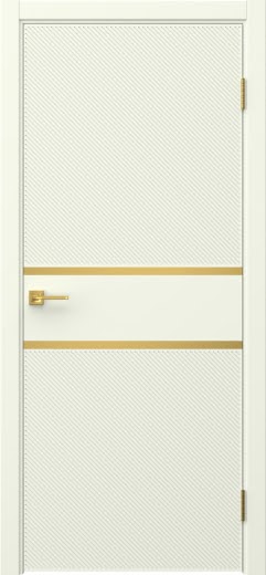 Межкомнатная дверь Соло 9 эмаль RAL 9010, золотой молдинг