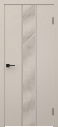 Межкомнатная дверь Вектор 8 эмаль мокко, черный молдинг