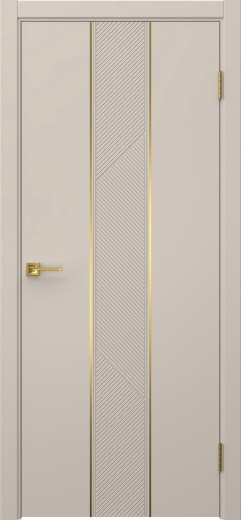 Межкомнатная дверь Вектор 8 эмаль мокко, золотой молдинг