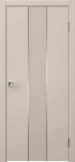 Межкомнатная дверь Вектор 8 эмаль мокко, молдинг серебро