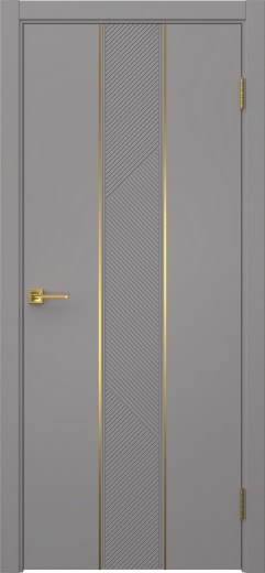 Межкомнатная дверь Вектор 8 эмаль RAL 7036, золотой молдинг