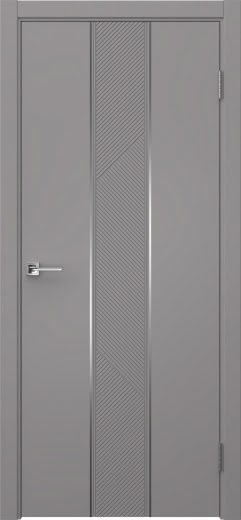 Межкомнатная дверь Вектор 8 эмаль RAL 7036, молдинг серебро