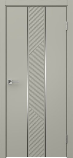Межкомнатная дверь Вектор 8 эмаль RAL 7044, молдинг серебро