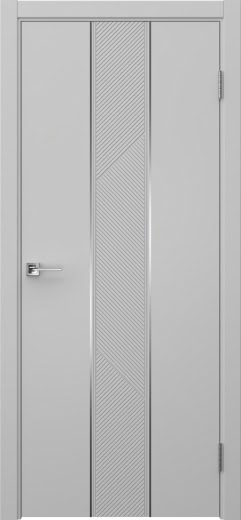 Межкомнатная дверь Вектор 8 эмаль RAL 7047, молдинг серебро