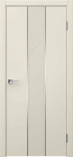 Межкомнатная дверь Вектор 8 эмаль RAL 9001, молдинг серебро