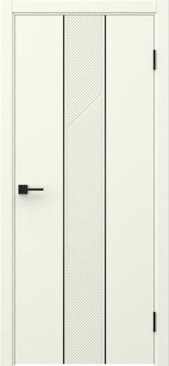 Межкомнатная дверь Вектор 8 эмаль RAL 9010, черный молдинг
