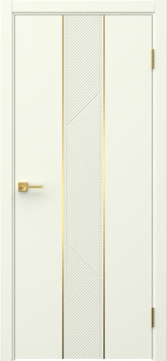 Межкомнатная дверь Вектор 8 эмаль RAL 9010, золотой молдинг