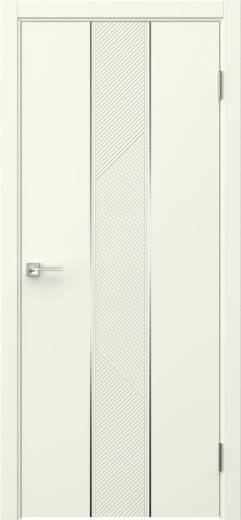 Межкомнатная дверь Вектор 8 эмаль RAL 9010, молдинг серебро
