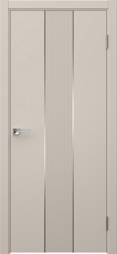 Межкомнатная дверь Вектор 9 эмаль мокко, молдинг серебро