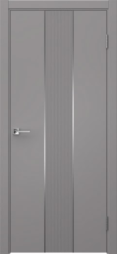 Межкомнатная дверь Вектор 9 эмаль RAL 7036, молдинг серебро